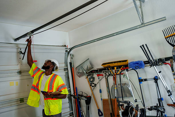 Professional Garage Door technician working in Pharr, TX